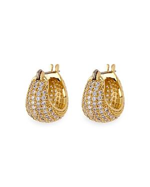 Luv Aj Serena Wide Pave Huggie Hoop Earrings
