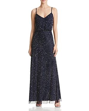 Adrianna Papell Petites Beaded Blouson Gown