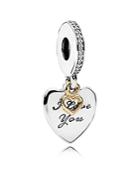 Pandora Charm - Sterling Silver, 14k Gold & Cubic Zirconia Love You Forever, Moments Collection