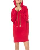 Michael Michael Kors Logo Chain Cotton Stretch Hoodie Dress