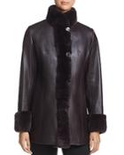 Maximilian Furs Rex Rabbit Fur-collar Leather Jacket - 100% Exclusive