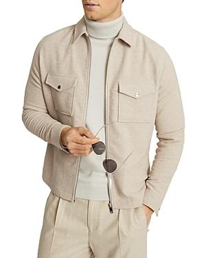 Reiss Vice Zip-up Melange Overshirt