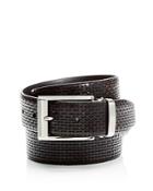 Canali Reversible Embossed Leather Belt