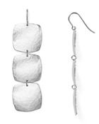 Sterling Silver Hammered Cushion Drop Earrings - 100% Exclusive