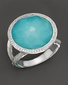 Ippolita Sterling Silver Stella Lollipop Ring In Turquoise Doublet With Diamonds