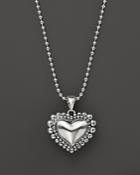 Lagos Sterling Silver Signature Caviar Heart Pendant Necklace, 36