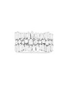 Suzanne Kalan 18k White Gold Felicity Diamond Round-cut & Baguette Cluster Ring