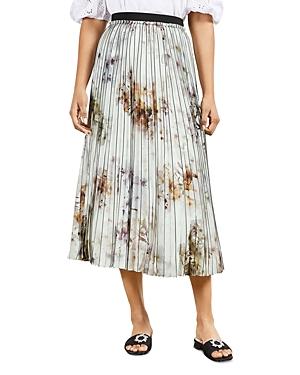 Ted Baker Vanilla Floral Print Pleated Skirt