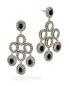 John Hardy Sterling Silver And 18k Bonded Gold Dot Gold Chandelier Earrings With Black Onyx