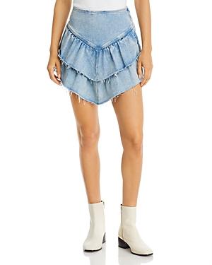 Mother The Ruffle Mini Raw Edge Skirt