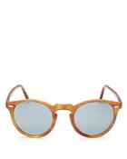 Oliver Peoples Men's Gregory Peck Round Sunglasses, 47mm