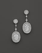 Diamond And Baguette Drop Earrings In 14k White Gold, 1.35 Ct. T.w. - 100% Exclusive