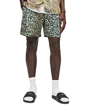 Allsaints Reserve Leopard Print Swim Trunks