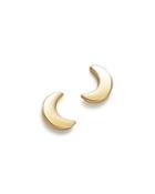 Bing Bang Nyc 14k Yellow Gold Little Moon Stud Earrings