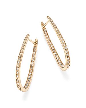 Diamond Inside Out Oval Hoop Earrings In 14k Yellow Gold, 1.50 Ct. T.w. - 100% Exclusive