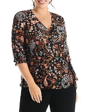 Estelle Plus Love Potion Printed Wrap Top