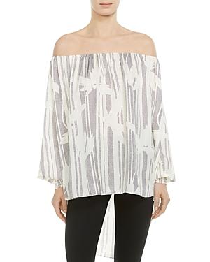 Halston Heritage Off-the-shoulder Printed Tunic