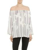 Halston Heritage Off-the-shoulder Printed Tunic