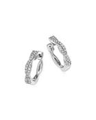 Bloomingdale's Diamond Twisted Hoop Earrings In 14k White Gold, 0.20 Ct. T.w. - 100% Exclusive