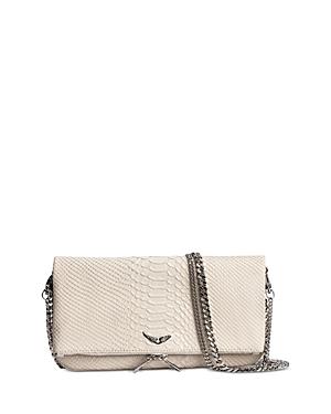 Zadig & Voltaire Rock Savage Flash Embossed Leather Clutch