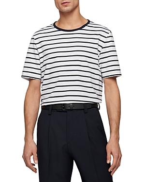 Boss Tiburt 288 Cotton & Linen Stripe Tee