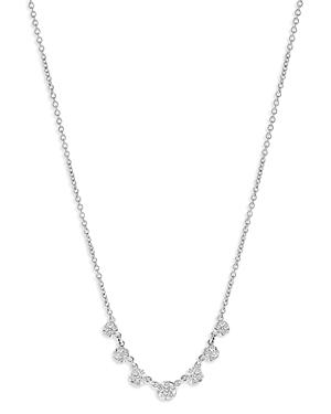 Bloomingdale's Diamond Flower Droplet Necklace In 14k White Gold, 0.50 Ct. T.w. - 100% Exclusive