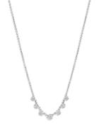 Bloomingdale's Diamond Flower Droplet Necklace In 14k White Gold, 0.50 Ct. T.w. - 100% Exclusive