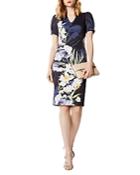 Karen Millen Puff-sleeve Floral Print Dress