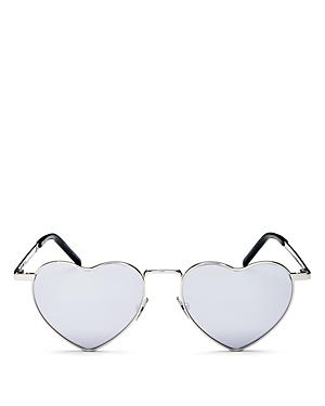 Saint Laurent Unisex Lou Lou Heart-shaped Sunglasses, 52mm