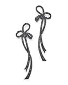 Colette Jewelry 18k Black Gold Atame Black Diamond Bow Drop Earrings