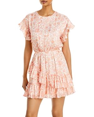 Aqua Paisley Ruffled Mini Dress - 100% Exclusive