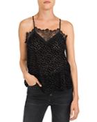 The Kooples Lace-trimmed Leopard Devore Camisole Top