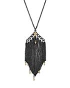 Armenta 18k Yellow Gold & Sterling Silver Old World Cravelli Tassel Necklace With Champagne Diamonds, 28