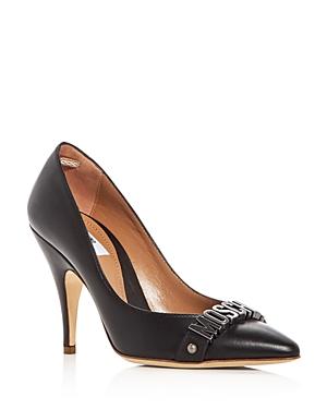 Moschino Logo Pointed Toe Pumps
