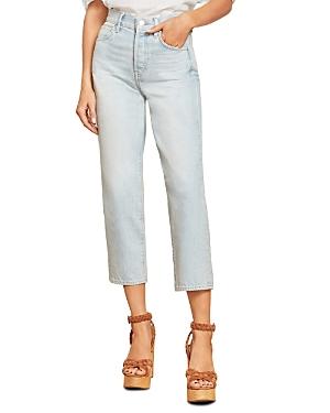 Veronica Beard Blake High Rise Cropped Straight Leg Jeans In Aire