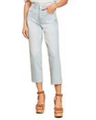 Veronica Beard Blake High Rise Cropped Straight Leg Jeans In Aire