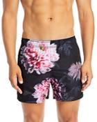 Hugo Dahlio Floral Print Regular Fit Swim Trunks
