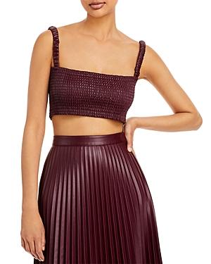 Proenza Schouler White Label Faux Leather Crop Top
