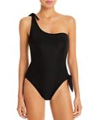 Solid & Striped The Shai Ribbed Asymmetric One Piece Swimsuit