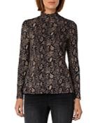 Liverpool Los Angeles Reptile Print Mock Neck Top
