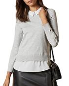 Ted Baker Zoilaa Embellished Collar Layered-look Sweater