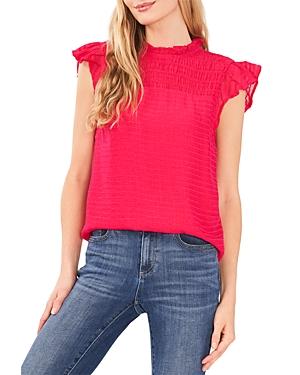 Cece Textured Flutter Sleeve Top