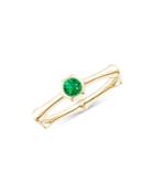 Natori 14k Yellow Gold Emerald Bamboo Ring
