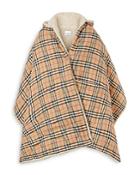 Burberry Fleece-lined Vintage Check Hooded Cape