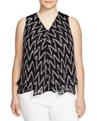 Lucky Brand Plus Printed Multi Layer Top