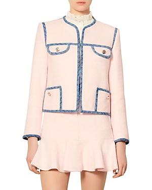 Sandro Joliane Contrast Trim Blazer