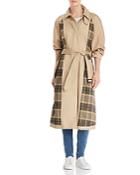 French Connection Anais Plaid-detail Trench Coat