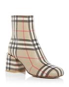 Burberry Women's Armdale Signature Check Block Heel Booties