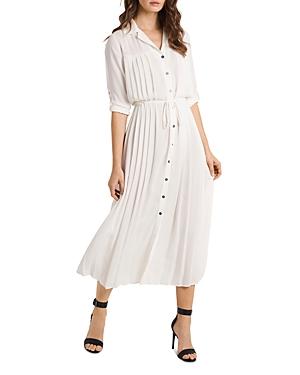 Vince Camuto Pleated Tie Waist Shirt Dress
