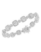 Bloomingdale's Diamond Square Halo Bracelet In 14k White Gold, 8.0 Ct. T.w. - 100% Exclusive
